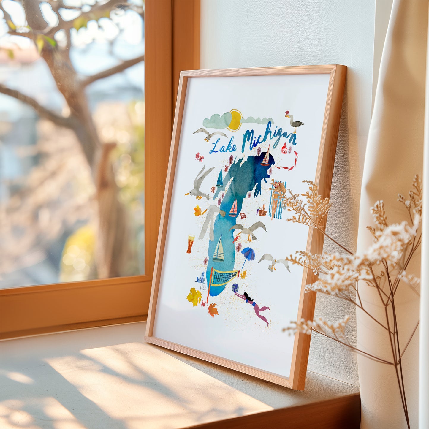 a picture of a picture of a dinosaur on a window sill