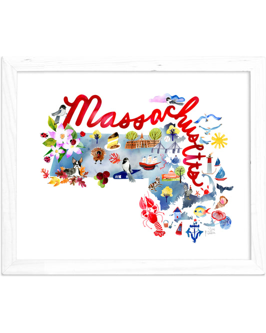 a picture of a map of the state of massachusetts
