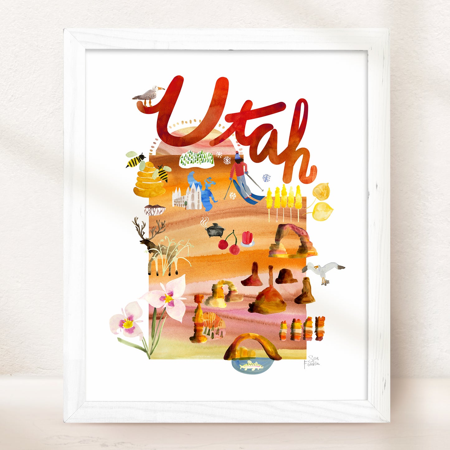 a watercolor painting of a cake with the word yah on it