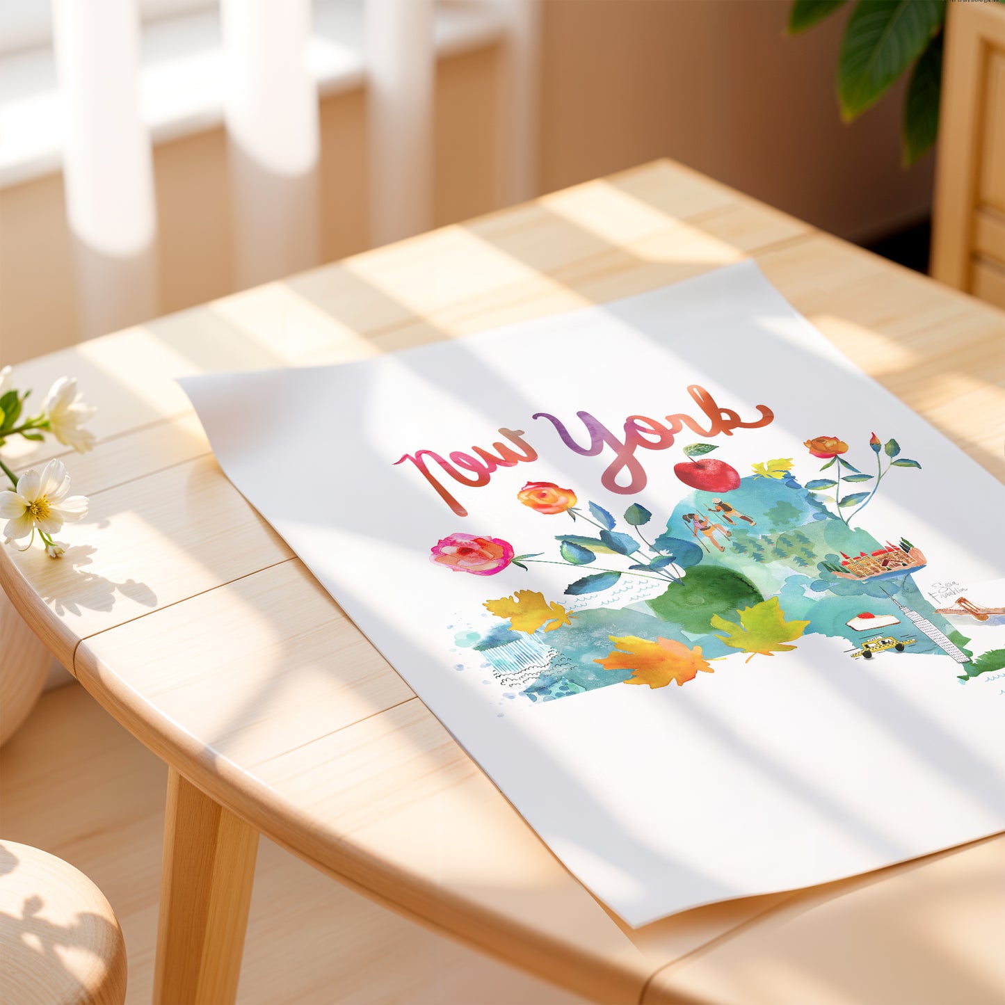 a picture of a table with a vase of flowers on it