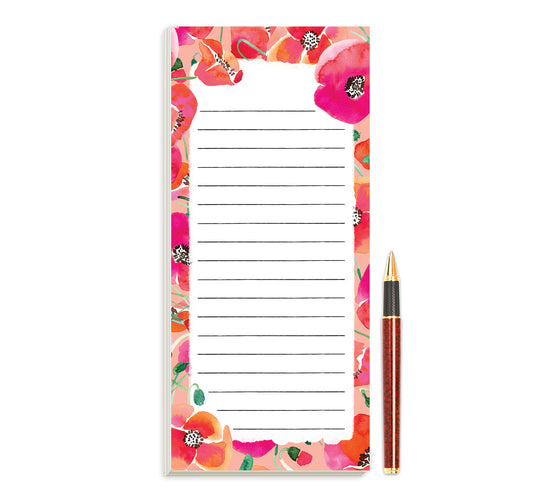 Poppies Magnetic Notepad by Sara Franklin