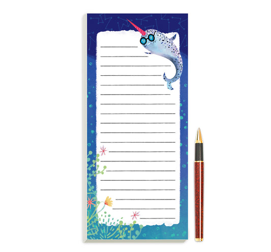 Narwhal Magnetic Notepad by Sara Franklin