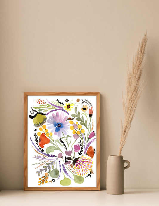 The Meadow | 9x12 in. | Original Watercolor | Modern Botanical Painting