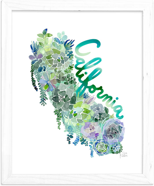 California Succulents Map Fine Art Print