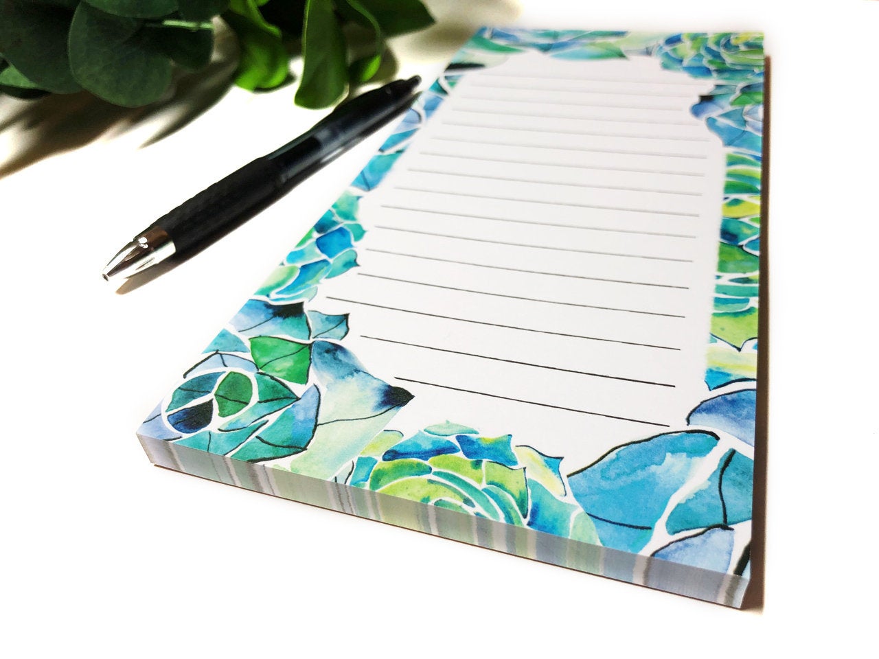 Succulents Magnetic Notepad by Sara Franklin
